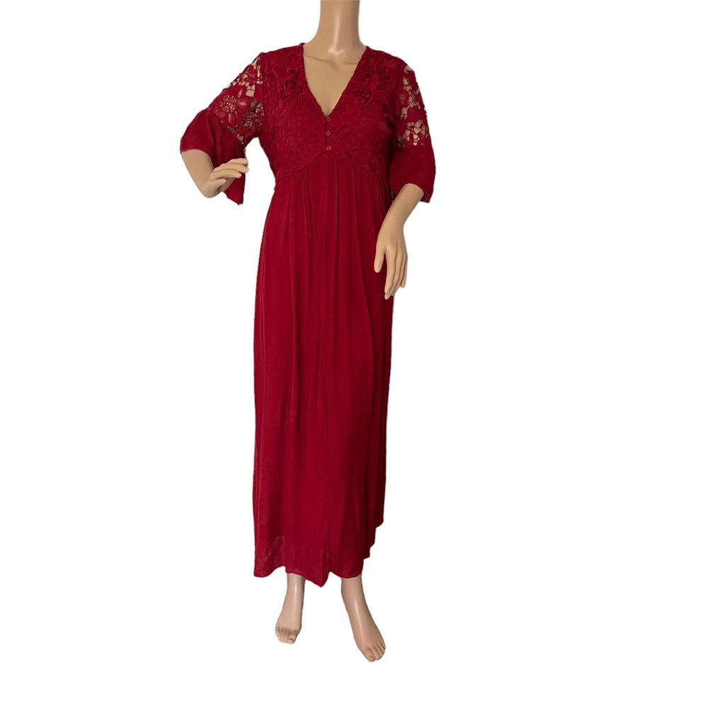 J Dee Maxi Lace Red Dress Size M